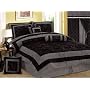 High Quality Soft Stamped Printing Short Fur Comforter Set Bedding-in-a-bag, Grey - King
