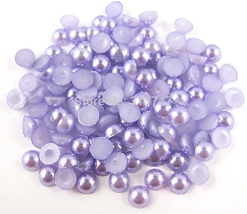 5*288pcs 6mm Half Round Pearls gems Cabochons Flatback beads (Color 13 purple)