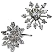 Sparkling Diamond Cubic Zirconia Snowflake Platinum Overlay CAREFREE Sterling Silver Stud Earrings
