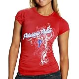 MLB Philadelphia Phillies Ladies Red Tattoo T-shirt (Small)