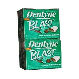 Dentyne Blast Chocomint SugarFree Gum 5 Boxes/10 Packs in each box/9 Pieces Per Pack
