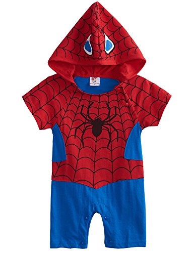 A&J Design Baby Boys' Spiderman Short Sleeve Romper Costume