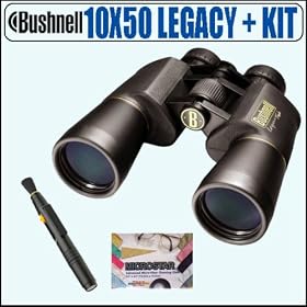 Bushnell 12-0150 10x50 Legacy WP Wide Angle Binoculars Plus Accessory Package by Bushnell
