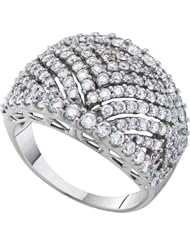2.01 Carat (ctw) 14K White Gold Round Cut Diamond Ladies Cocktail Fashion Band 2 CT