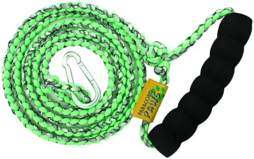 Paracord Paws Adjusting Multifunction Glow-in-The-Dark Walking Leash for Dogs, Green/Gray Camo