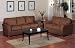 2 pc microfiber fabric upholstered Sofa and Love seat set with flaired arms