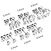 MOWOM Women's Silver Tone 3~8mm 12PCS Stainless Steel Stud Earrings CZ Set (6 Pairs)