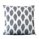 Be Still Homewares Ikat Dot Decorative Throw Pillow Cover Gray 18 x 18 inch
