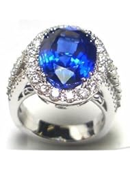 18K White Gold Tanzanite and Diamond Ring -- LIFETIME WARRANTY