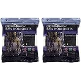 Raw Organic Nori 100 Sheets Pack - Certified Vegan, Raw, Kosher Sushi Wrap Papers - Premium Unheated, Un Cooked - NOT Toasted - BULK BUY save!