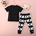 Newborn Organic Fox Baby Girls Boys Tops T-Shirt+Pants Leggings 2pcs Outfits Set (12-18 Months, Black&White)
