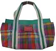 WOMEN'S TOMMY HILFIGER MEDIUM LOGO ITEMS ICONIC HANDBAG (GREEN PLAID)