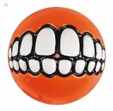 Rogz Grinz-Ball funny smile Hundeball Spielzeug / zum Befüllen / orange / Durchmesser