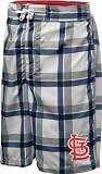 St. Louis Cardinals Plaid Print Swim Trunks