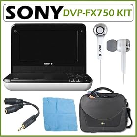 Sony DVP-FX750 7-inch Widescreen LCD Single-disc Portable DVD Player in White + Accessory... 