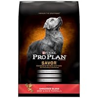Purina Pro Plan Dry Adult Dog Food, Shredded Blend Beef and Rice Formula, 6-Pound Bag