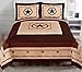 Western Star Barbed Wire King Size Quilt and Shams 3pc Set Beige Brown