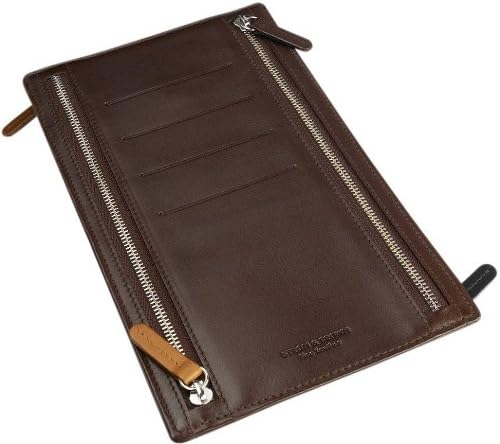 Dark Brown Leather Currency Holder by Byron and Brown
