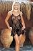 2-Piece Set: RoseBud-Lace Chemise with G-String in Black or Red