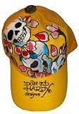 Ed Hardy Hat Yellow Skulls and Petals
