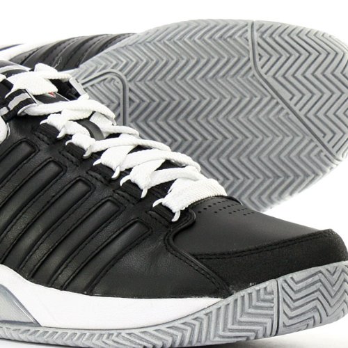 K Swiss Kenroy Outdoor Tennisschuhe Herren Schwarz Rot Silber UK 8.5 D 42 2/3