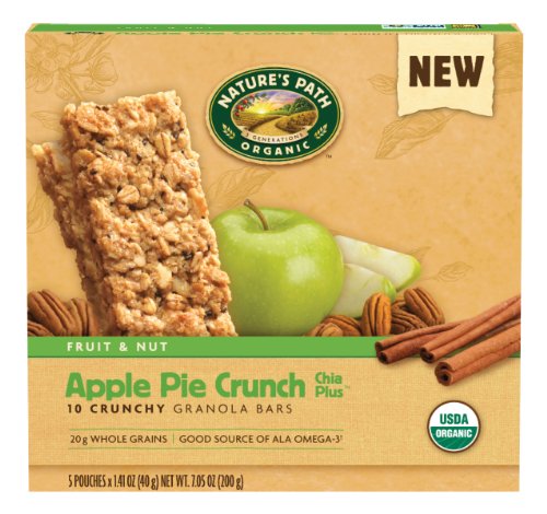 NATURE’S PATH ORGANIC Crunchy Granola Bars, Apple Pie Crunch, 7.05-Ounce (Pack of 6)