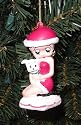 3.5" Betty Boop in Santa Attire With Dog Christmas Ornament #W20048