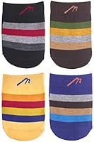Mabua Anti-Slip Half Socks, Striped 4 Pack