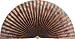 Neat Pleats Decorative Fan, Hearth Screen, or Overdoor Wall Hanging - Impressionist Bold Floral Tulip Flower in Bronze, Copper, Blue, Maroon - LARGE