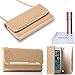ACO-UINT Luxury Grid Design Leather Wallet Case,iPhone 6s Wallet Case,iPhone 6s Handbag Purse Case,Folio Book Cover Case with Metal Chain for iPhone 6/6s 4.7[Golden]