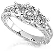 1-1/2ct TW Three-Stone Round Diamond Engagement Ring in 14kt Gold