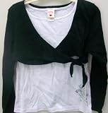Girl Size 14.5 - 16.5, White Full Sleeve Shirt Top Blouse Black Waist Coat