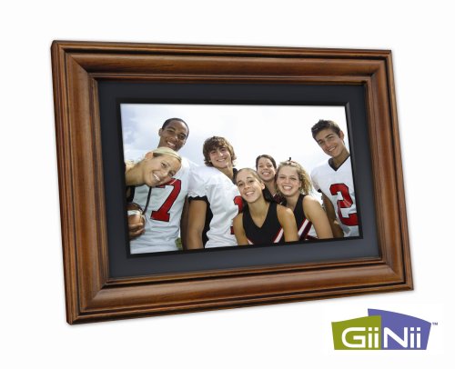 GiiNii 7 Inch Digital Picture frame in Stained Pine Frame