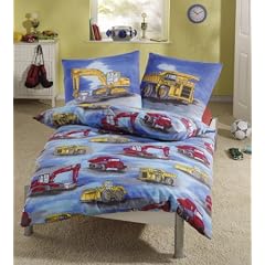 Bagger Kinderbettw�sche 135x200 2-teilige Garnitur Feinbiber