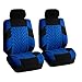 FH-FB071115 Complete Set Travel Master Seat Covers Airbag Ready & Rear Split with Steering Wheel Cover, Seat Belt Pads Blue- Fit Most Car, Truck, Suv, or Van