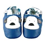 Ministar Leather Baby Shoes - Cobalt Dog