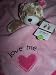 Carters Little Collections Love Me Bear Security Blanket Rattle Lovey