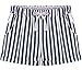 QZUnique Women's Plus-Size Casual Elastic Waist Striped Shorts