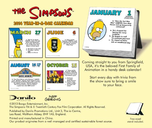Official The Simpsons Desk Block 2014 Calendar