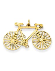 14k Yellow Gold Polished Bicycle Charm