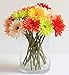 FatColo 10 pcs Silk Artificial Fake Plastic Daisy Chrysanthemum Flowers Sun Chrysanthemum,Sunflower, Simulation Gerber, Dimorphotheca,Party Room Home Decoration DIY Flower Bouquet (Yellow)
