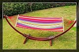Outsunny Wooden Arc Hammock Stand W/Color Hammock 0119