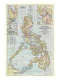 Philippines Map 1945 Premium Poster Print, 18x24