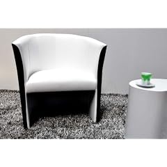 Design Clubsessel Cocktailsessel Textilleder Schwarz / Wei�