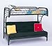 Twin Full Size Futon Metal Bunk Bed with "C" Style in Black Finish