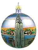 Famous Places Collection New York  Chrysler Building - Hand Painted Glass Ball Ornament