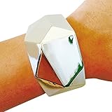 Fitbit Bracelet for Fitbit Zip - The SLOANE Geometric Hinge Fitbit Zip Bracelet (Shiny Silver)