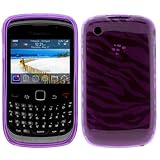 Purple Zebra Gel Skin Protector Cover Case for Blackberry Curve 8520 8530 / ....