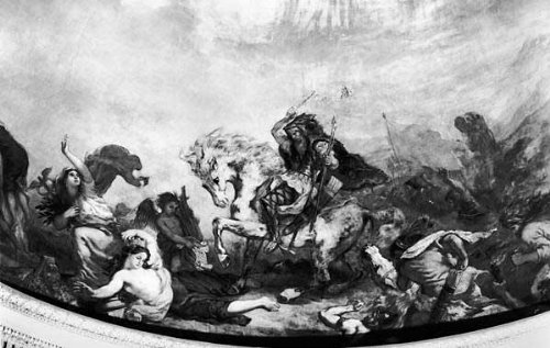 Cover image : Kunstreproduktion: Eugène Delacroix, Attila the Hun (c.406-453) and his hordes overrunning , 80 x 51