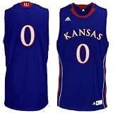 NCAA adidas Kansas Jayhawks #0 Replica Basketball Jersey - Royal Blue (XX-Large)